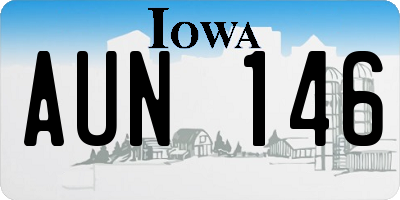 IA license plate AUN146