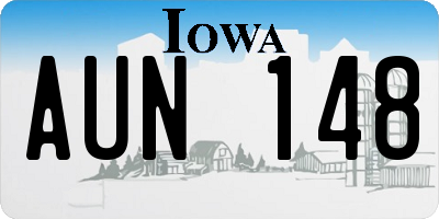 IA license plate AUN148