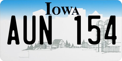 IA license plate AUN154
