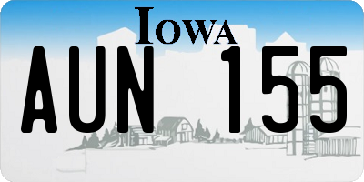 IA license plate AUN155