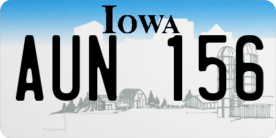 IA license plate AUN156