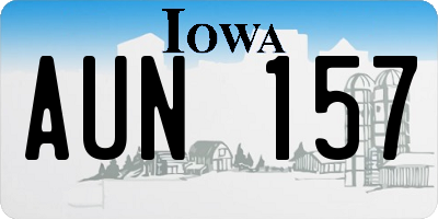 IA license plate AUN157