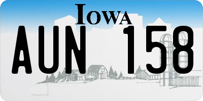 IA license plate AUN158