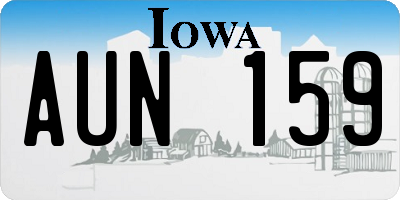 IA license plate AUN159