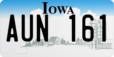 IA license plate AUN161