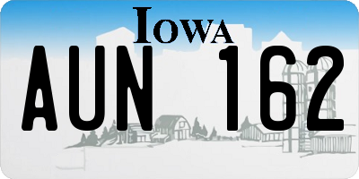 IA license plate AUN162