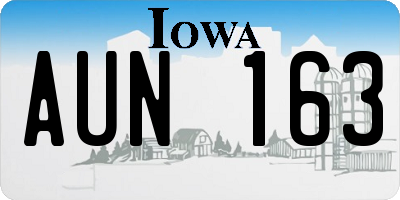 IA license plate AUN163