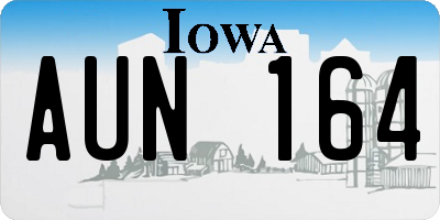 IA license plate AUN164