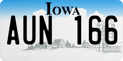 IA license plate AUN166
