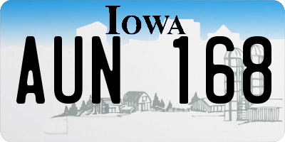 IA license plate AUN168