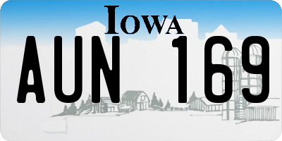 IA license plate AUN169