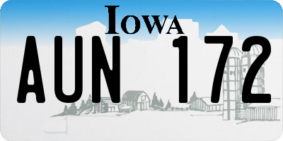 IA license plate AUN172