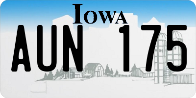 IA license plate AUN175