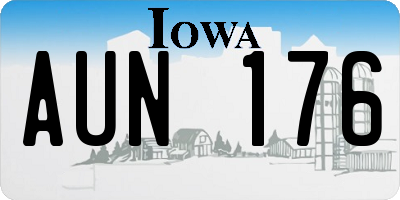 IA license plate AUN176