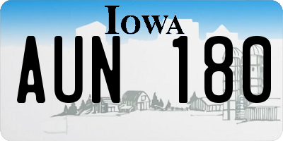IA license plate AUN180