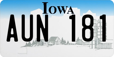 IA license plate AUN181