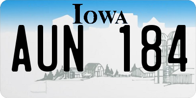 IA license plate AUN184