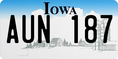 IA license plate AUN187
