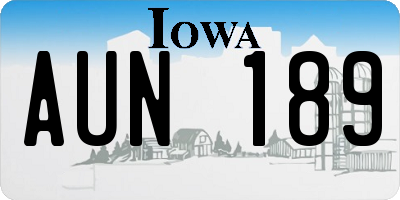 IA license plate AUN189