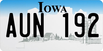 IA license plate AUN192