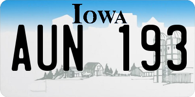 IA license plate AUN193