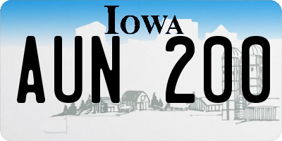 IA license plate AUN200