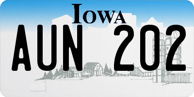 IA license plate AUN202