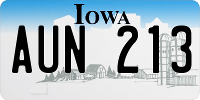 IA license plate AUN213