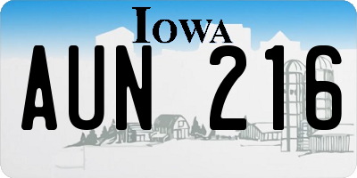 IA license plate AUN216