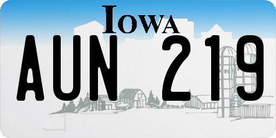 IA license plate AUN219
