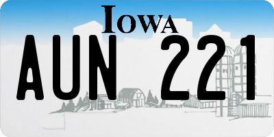IA license plate AUN221
