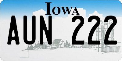 IA license plate AUN222