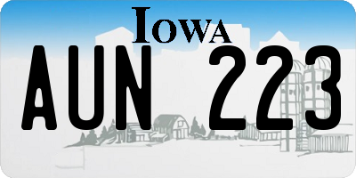 IA license plate AUN223