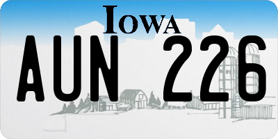 IA license plate AUN226