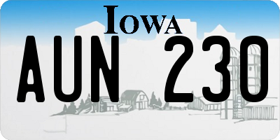 IA license plate AUN230