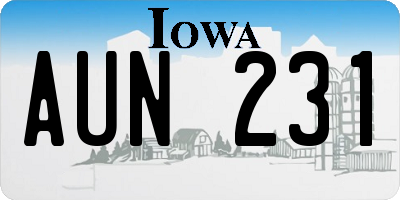 IA license plate AUN231