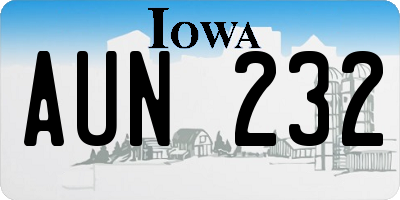 IA license plate AUN232