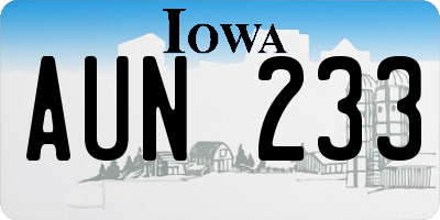 IA license plate AUN233