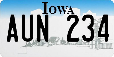 IA license plate AUN234