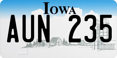 IA license plate AUN235