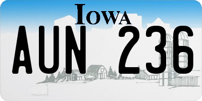 IA license plate AUN236
