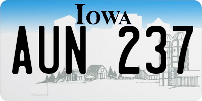 IA license plate AUN237