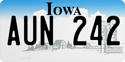 IA license plate AUN242