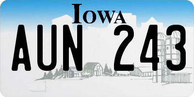 IA license plate AUN243
