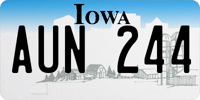IA license plate AUN244