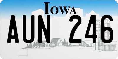 IA license plate AUN246