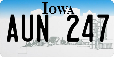 IA license plate AUN247