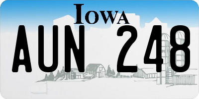 IA license plate AUN248