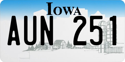 IA license plate AUN251