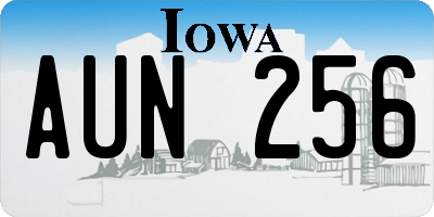 IA license plate AUN256